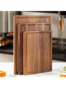 Acacia Wood Kitchen Cutting Board - Chopping Board - Wooden Cutting Board -- Ideal For Meat, Cheese, Bread, Vegetables And Fruits, Kitchen Utensil With Juice Groove, Perfect Holiday Gift For Chefs, Multi-Functional Kitchen Tool, Food Tray, Elegant Design, Durable Kitchen Accessory, Cheese Tray, Halloween/All Saints' Day/All Hallows' Day, Cutting Board, Kitchen Utensils - Brown - View 8