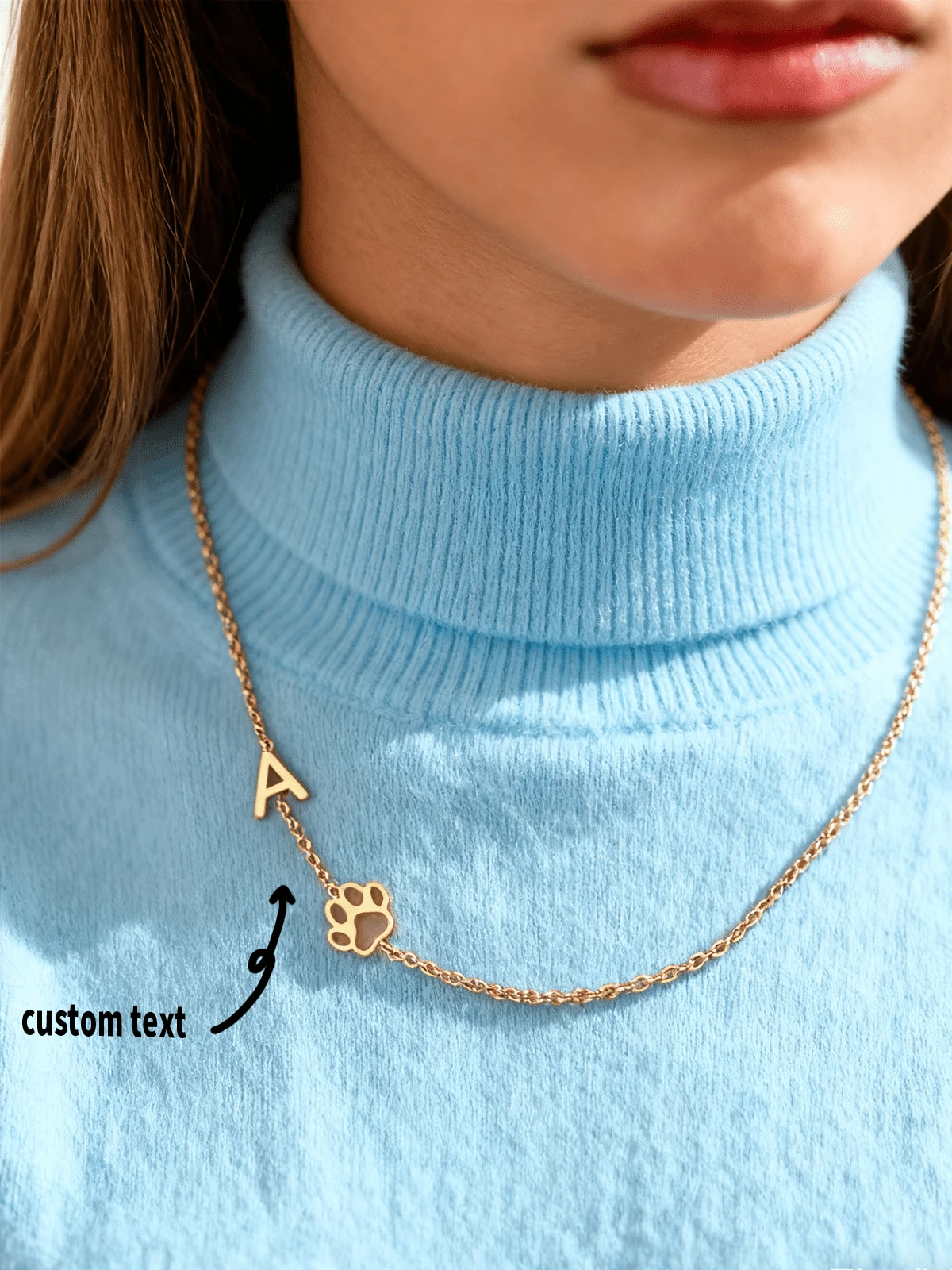 1pc Customized Letter Necklace, A-Z Initial Name Necklace For Girl, Stainless Steel Uppercase Letter Pendant Necklace, Personalized Mother's Day Gift - Multicolor 33 - View 1