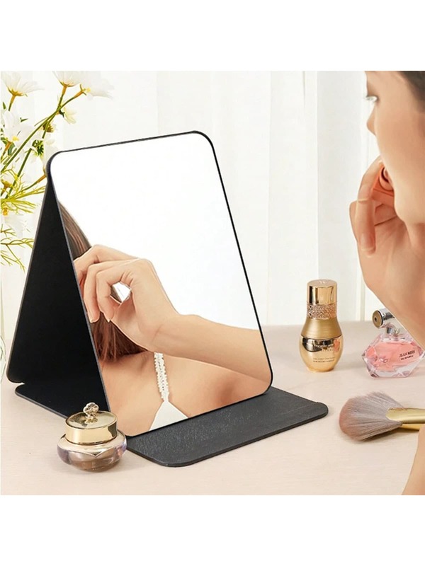 1pc Foldable Portable Desktop High Definition Princess Vanity Mirror, Suitable For Student Dorm, Small Size, Makeup Mirror, Living Room, Bedroom, Bathroom Home Decor, Travel Essentials, Wedding, Party, Birthday, Gift For Boyfriend, Mom, Dad, Best Friend, Teacher, New Year, Accessory, Fun Gift,Cheap,Stocking Stuffers,Makeup,Makeup Tools,Cheap Stuff,Gifts,Gifts For Women,Christmas Gifts