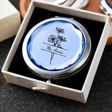 Customized Compact Makeup Mirror, Personalized Engraved Folding Pocket Mirror, Portable Double-Sided High-Definition Mirror, Stainless Steel Compact Mirror, Valentine's Day Gift, Spring, Bridesmaid, Wedding Gift, Customized Floral Engraved Makeup Mirror, Suitable For Gifting To Girlfriends, Moms, Mother's Day, Birthday, Graduation, Wedding, Anniversary, Practical Gift - Multicolor 3 - View 35