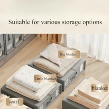 Cutie de depozitare pliabilă 2 buc/1 buc cu mâner, lenjerie de pat, cutie de depozitare pentru pături (potrivită și pentru lenjerie de pat), organizator de depozitare, cutie de depozitare transparentă pentru fereastră (ușor de marcat și clasificat), cadou de Crăciun, depozitare esențială pentru casă.