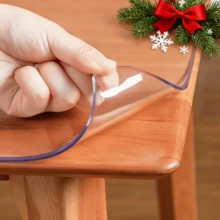 1 件 0.25 毫米厚透明 PVC 桌布保护垫，无味，防水，防油，耐热，适用于酒店、家庭、咖啡桌、书桌、电脑垫 - 白色 - 查看 1