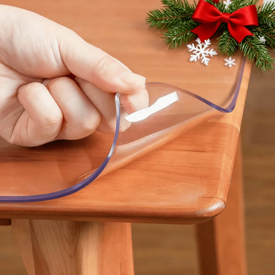 1 件 0.25 毫米厚透明 PVC 桌布保护垫，无味，防水，防油，耐热，适用于酒店、家庭、咖啡桌、书桌、电脑垫 - 白色 - 查看 1