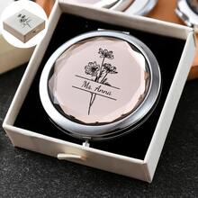 Customized Compact Makeup Mirror, Personalized Engraved Folding Pocket Mirror, Portable Double-Sided High-Definition Mirror, Stainless Steel Compact Mirror, Valentine's Day Gift, Spring, Bridesmaid, Wedding Gift, Customized Floral Engraved Makeup Mirror, Suitable For Gifting To Girlfriends, Moms, Mother's Day, Birthday, Graduation, Wedding, Anniversary, Practical Gift - Multicolor 3 - View 15