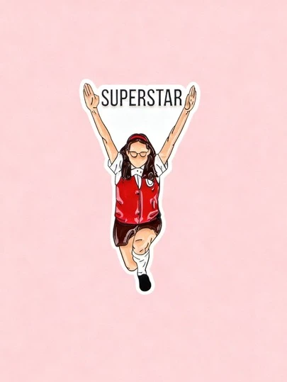1PC"Superstar"Sticker,Sport Running Stickers, Perfect For Self-Motivation! Great For Personal Space, Planner And Notebook. Perfect For Students, Self-Improvement Advocates, And Anyone Who Values ​​Encouragement. Categories: Motivational Stickers, Positive Quotes, Self-Help Art, Inspirational Designs. "