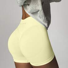 High Waisted Impact Compression Shorts For Women Butt Lifting Curve-Hugging Sculpting Fit - Chanh xanh - Xem 7
