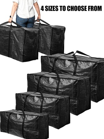 4 - Size Heavy - Duty Storage Bag,Moving Tote Bags Extra Large Reusable Closet Organization Storage Bags With Zipper And Strong Handles For Clothes/Shoes/Blanket/Pillow, Large - Capacity Moving & Organizing Tote, Durable Solution For Moving/Travel/Storage, Must - Have For Organized Home & Travel Lovers,Back To School,College Essentials