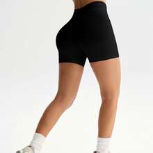 High Waisted Impact Compression Shorts For Women Butt Lifting Curve-Hugging Sculpting Fit - Black - View 4