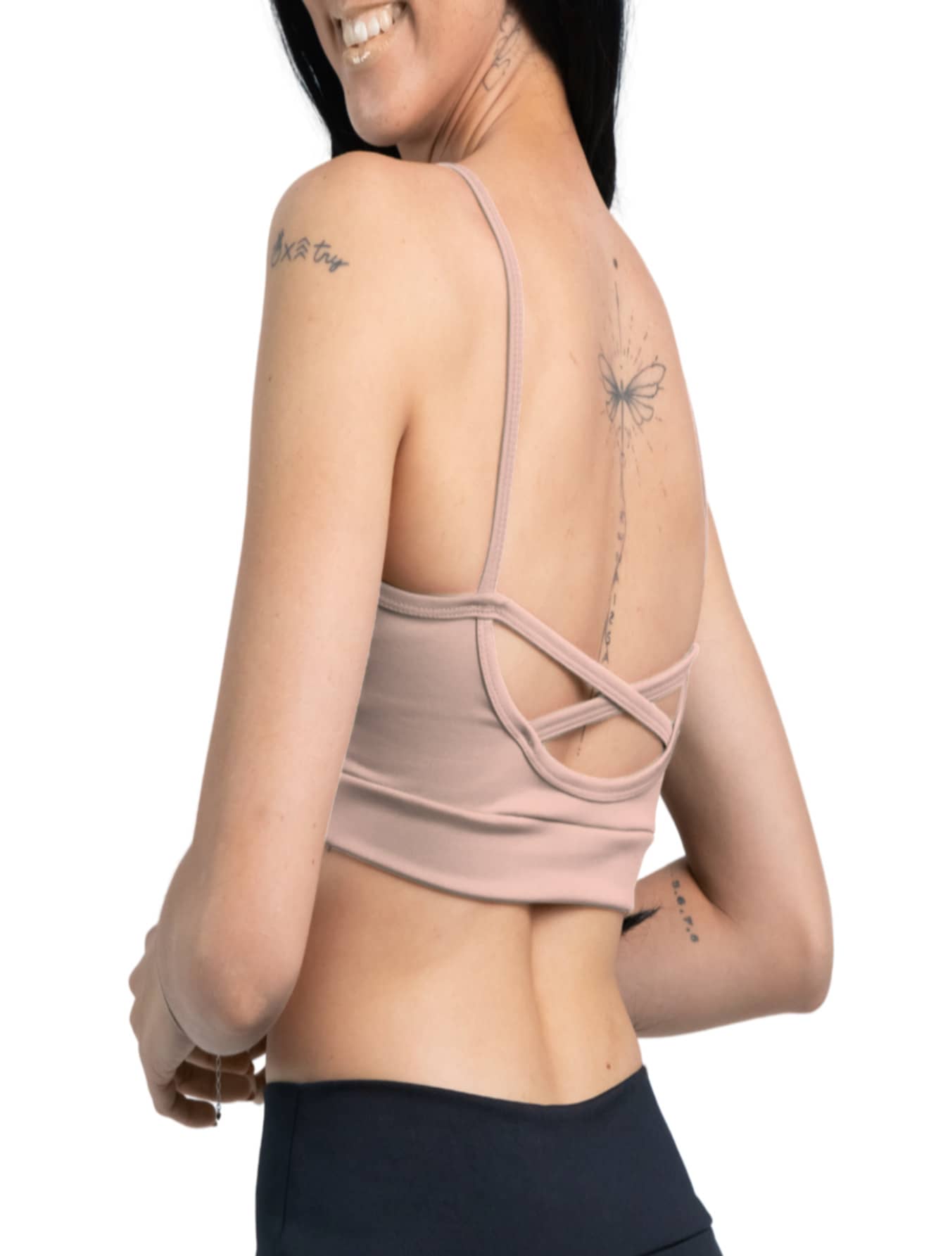 Fitness Strappy Top With Crossover On The Back - Zero Transparency - Suplex Power - Nude - View 1