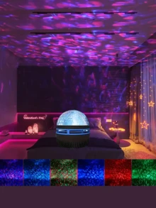 1 Desk-Style Water Ripple Effect Ambient Projection Lamp, With Type-C Interface And USB Power Supply Ball Lamp, Suitable For Home And Room, Multi-Functional LED Lamp, Starry Sky Atmosphere Lamp, E-Book Reading Lamp, For Decorating Home Atmosphere, Can Be Used In Bedroom And Living Room, Also Suitable As A Holiday Gift.