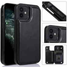 Funda tipo cartera compatible con iPhone 16, 15, 14 Plus, 13, 12 y 11 Pro Max Plus. Incluye ranuras para tarjetas, soporte para tarjetas, cierres magnéticos dobles y una funda protectora duradera. Totalmente cubierta y a prueba de golpes. - Marrón - Ver 5