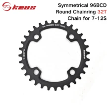KEOS Bicycle Narrow-Wide Round Chainring 96BCD Symmetrical 4-Hole 32/34/36/38/40/42/44T Single Chainring, Suitable For M2000/M612 - Hitam - View 16