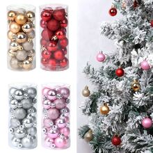 48/24Pcs Christmas Ball Ornaments, Classic Christmas Ornament Set, .18" Christmas Ball, Suitable For Christmas Tree,Plastic Christmas Ball Ornaments,Christmas Tree Decoration,Holiday Decoration Pendant Christmas Decorations Home Christmas Gifts Christmas Decor