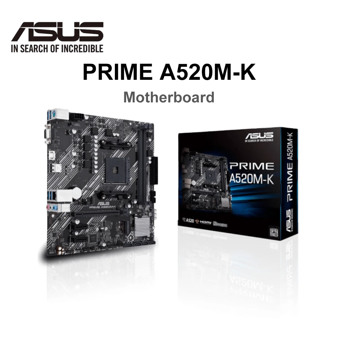 Płyta główna ASUS PRIME A520M-K, gniazdo AMD AM4, kompleksowe chłodzenie, płyta główna Micro ATX, Ethernet 1 Gb, obsługa oprogramowania, wysoka wydajność - Czarne - Zobacz 1