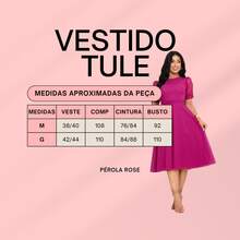 Tulle Midi Dress With Godet Cut, Evangelical Fashion, Congress Style, Elegant And Casual - 紅色 紅色 - 查看 3