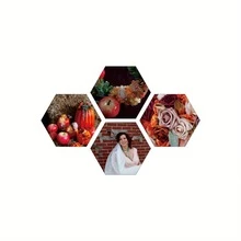 4pcs/5pcs/6pcs/8pcs/9pcs/10pcs Personalized Vintage Style Custom Hexagonal Photo Printed Hexagonal Wooden Boards, Available In Both Color And Black And White, Are Perfect For Living Rooms, Bedrooms, Offices, Weddings, Graduations And Travel Memories - Easy-To-Install Fashionable Photo Frame Artworks, Memory Wall Art - No Power Required, Unique Creative Gifts, Indoor Decoration Souvenirs - Black - View 16
