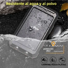 Batería solar portátil de 20000 mAh para iPhone: dos salidas USB de 5 V, dos linternas LED, brújula integrada, resistente al agua, ideal para acampar y hacer senderismo - Multicolor - Ver 7