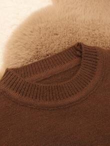 1pc Baby Boy Sweater/Baby Girl Vest Pullover, Car Pattern, Cute For Baby Girls, Suitable For Spring & Autumn - Chocolate Brown - View 4