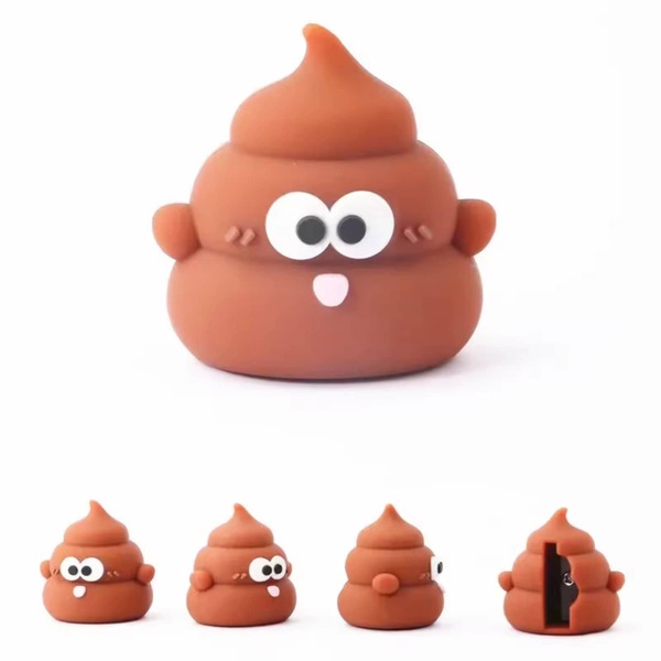 1 pièce Taille-crayon mini créatif et mignon en forme de crotte, convient aux élèves du primaire, pratique et pratique, peut être utilisé comme cadeau de récompense pour enfants