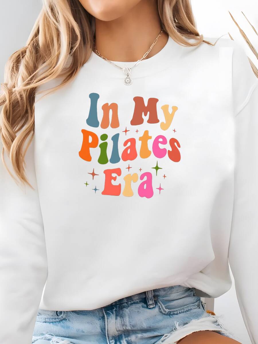 Retro 'in My Pilates Era' Sweatshirt - Funny Pilates Lover Gift Sweatshirt - White - View 1
