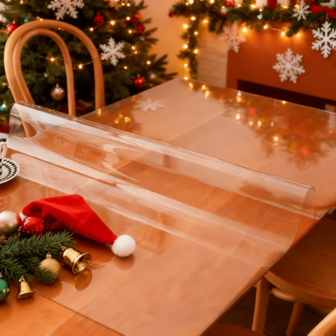 1pc 0.25mm Thick Transparent PVC Tablecloth Protector, Odorless, Waterproof, Oil-Resistant, Heat-Resistant, Suitable For Hotel, Home, Coffee Table, Desk, Computer Mat