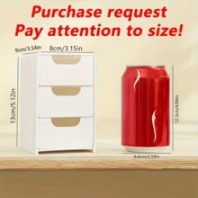 1pc Desktop Storage Box, Multi-Purpose Mini Plastic Storage Box With Drawer, Suitable For Desktop Or Wall-Mounted - Space Saving, Can Hold Cosmetics And Accessories, Handbag Shape Design, Mixed Colors, Portable Jewelry Box, Small Jewelry Box, Home Jewelry Organizer, Travel Organizer, Mini Storage Box, Travel Jewelry Zipper Box - Multicolor - View 3