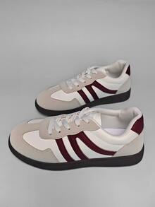 Women's Casual Sports Shoes, Burgundy Shoes, New Breathable Versatile Casual Sneakers, Lace-Up Flat White Shoes, Women's Sports Shoes, Women's Shoes, Burgundy - 酒紅色 - 查看 7