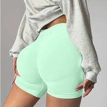 High Waisted Impact Compression Shorts For Women Butt Lifting Curve-Hugging Sculpting Fit - Seaglass - View 1