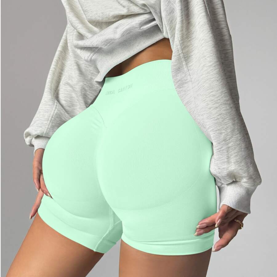 High Waisted Impact Compression Shorts For Women Butt Lifting Curve-Hugging Sculpting Fit - Seaglass - View 1