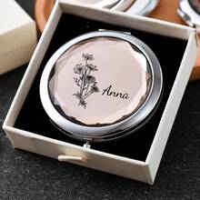 Customized Compact Makeup Mirror, Personalized Engraved Folding Pocket Mirror, Portable Double-Sided High-Definition Mirror, Stainless Steel Compact Mirror, Valentine's Day Gift, Spring, Bridesmaid, Wedding Gift, Customized Floral Engraved Makeup Mirror, Suitable For Gifting To Girlfriends, Moms, Mother's Day, Birthday, Graduation, Wedding, Anniversary, Practical Gift - Multicolor 3 - View 43