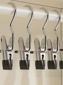 20 piezas/10 piezas Clip de gancho simple de acero inoxidable, clip de gancho multifuncional para pantalones, faldas, secado, clip de gancho a prueba de viento, organizador de ahorro de espacio para el hogar para dormitorio, armario, armario, hogar, dormitorio