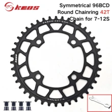 KEOS Bicycle Narrow-Wide Round Chainring 96BCD Symmetrical 4-Hole 32/34/36/38/40/42/44T Single Chainring, Suitable For M2000/M612 - Hitam - View 12