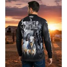 Camisa Camiseta Blusa Bruto Boi Nelore Com Proteção Uv50 - Branco - Visão 5