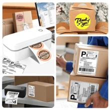 Marklife 4"X6" Wireless Thermal Label Printer - Suitable For Logistics, Postal Services, Air Transport And Small-Medium Enterprises. Compatible With Android, Apple And Windows Systems, Can Be Used As A Desktop Label Printing Device. - View 4