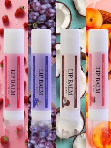 Juego de 4 bálsamos labiales - Hidratantes y humectantes, sin alcohol para todo tipo de piel - Multicolor - Ver 4