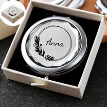 Customized Compact Makeup Mirror, Personalized Engraved Folding Pocket Mirror, Portable Double-Sided High-Definition Mirror, Stainless Steel Compact Mirror, Valentine's Day Gift, Spring, Bridesmaid, Wedding Gift, Customized Floral Engraved Makeup Mirror, Suitable For Gifting To Girlfriends, Moms, Mother's Day, Birthday, Graduation, Wedding, Anniversary, Practical Gift - Multicolor 3 - View 45