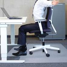 1pc 48"*36" Clear Chair Mat, Durable PVC Material, Office Essential;    Transparent Minimalist Style, Rectangular Shape With Extended Lip, Features Anti-Slip, Scratch-Resistant & Easy Glide Detail.    Ideal For Home Office, Workspace Floor Protection.    Computer Chair Mat Perfect For Year-Round Office Use, Office & Dorm Rooms. Floor Protector Mat Perfect For Seasonal Workspace Makeovers, Daily Office Routines, Year-Round Use & Great As A Gift For Students, Professionals On Father's Day, Christmas, Back-To-School Season.(Clear) - Transparent - View 9