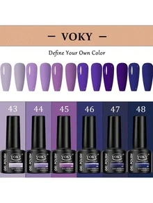 6入組7ml純色凝膠指甲油uv / Led浸泡式指甲凝膠指甲藝術修甲套裝,適用於指甲沙龍,家庭使用或生日禮物