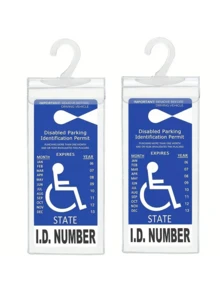 2/PVC Hanging Bag, Used To Identify Disabled Parking Signs, Parking Signage Bags, And Disabled Parking Permit Hanging Bags, Providing Convenience For Disabled Parking (Excluding Blue Cards) - Transparent - View 1