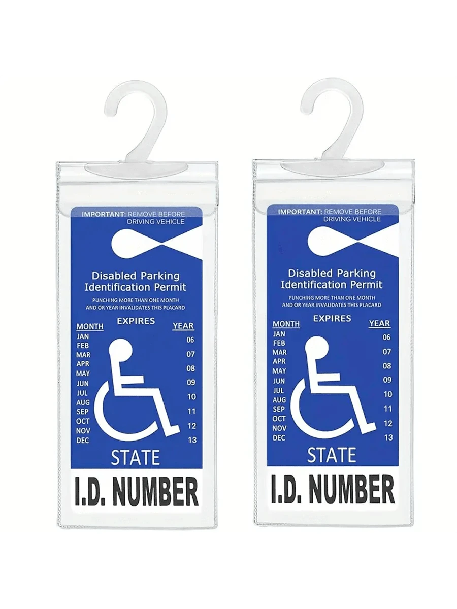2/PVC Hanging Bag, Used To Identify Disabled Parking Signs, Parking Signage Bags, And Disabled Parking Permit Hanging Bags, Providing Convenience For Disabled Parking (Excluding Blue Cards) - Transparent - View 1