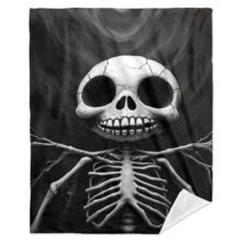 1pc Nightmare Before Christmas  Blanket - Soft Flannel Throw With Gothic Monster Design,For Halloween,Christmas,Home,Car,Bed - Perfect Gift For  Fans & Movie Decorations,Decorations,Seasonal Decoration,Contemporary Style,Plush Texture,Themed Home Accessory,Holiday Shoppers - 預設 - 查看 3