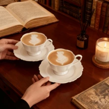 1 set Tasse et soucoupe en céramique pour expresso italien, ensemble petit-déjeuner de couple créatif, tasse à lait de couleur unie, convient pour restaurant, salon, café et pâtisserie, idéal pour l'expresso arabe, turc et italien, parfait pour la maison, le café et le restaurant. - Multicolore - Voir 7