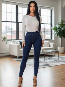 Women Leggings - Burgundy - View 3
