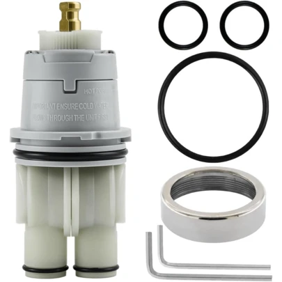 RP19804 Shower Cartridge Compatible With  1300/1400 Series Single Handle Tub Bathtub Shower Faucet    Monitor Cartridge Rep Plumbing Parts, RP22734 Bonnet Nut (1993-2)