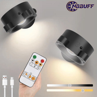 1/2 Packs LED Wall Sconce, Wall Mounted Lamp With Rechargeabie Battery Operated USB Port 3 Colors Temperature 3 Kepurc Bnghtness Level 360° Rotate Magnetic Ball Lights, Cordless Wall Lamp With Remote Control And Timing For Reading Study Bedside Gifts/Gift Exchange