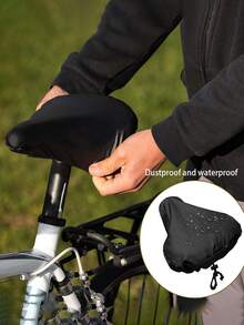 1pc Bicycle Seat Cover, Waterproof & Dustproof Seat Protector With Drawstring, Rain & Snow Resistant, Sun Shade - Multicolor - View 1