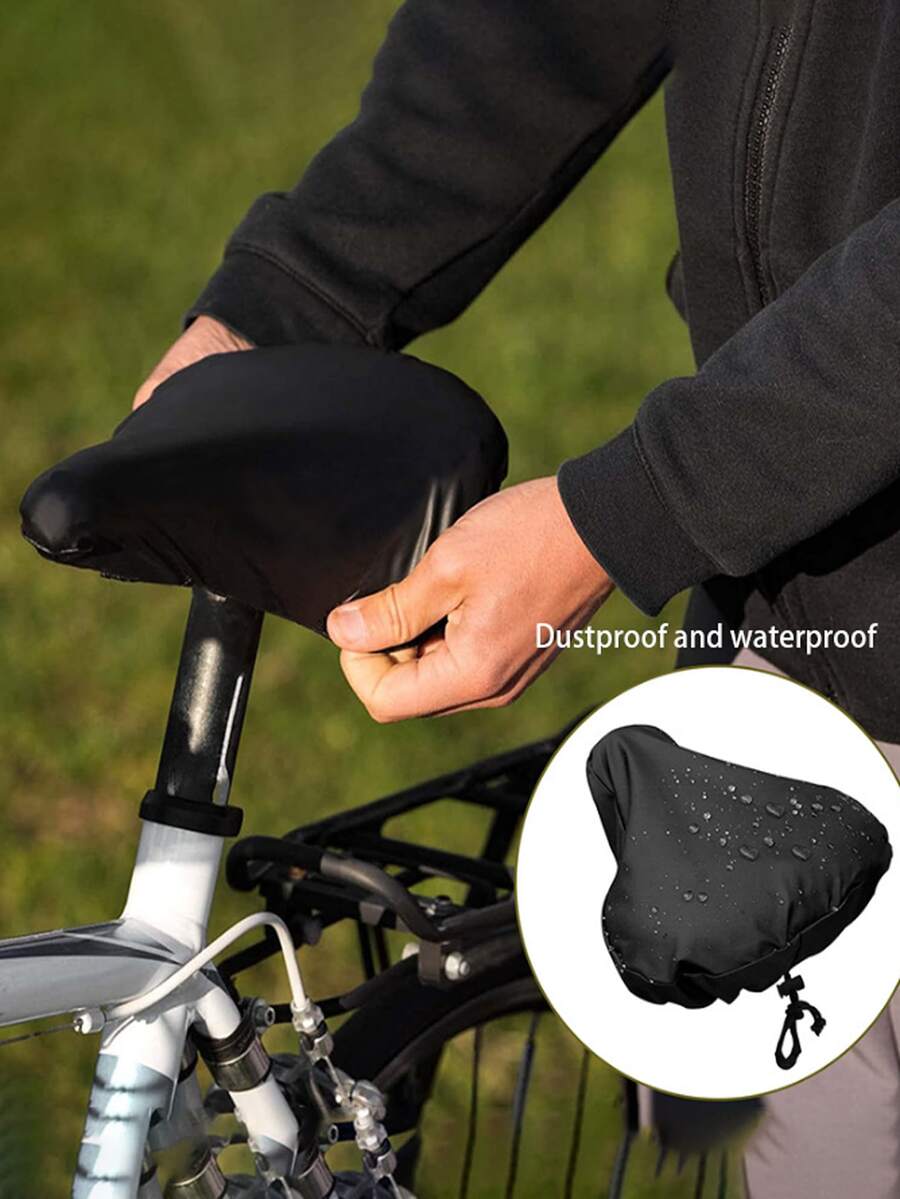 1pc Bicycle Seat Cover, Waterproof & Dustproof Seat Protector With Drawstring, Rain & Snow Resistant, Sun Shade - Multicolor - View 1
