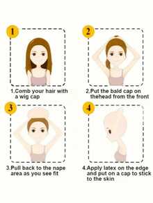 1个可重复使用的橡胶光头套/搞笑假发 万圣节派对道具 喜剧电影 角色扮演 活动派对用品 乳胶假发帽 - 彩色 - 查看 2