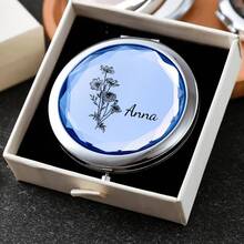 Customized Compact Makeup Mirror, Personalized Engraved Folding Pocket Mirror, Portable Double-Sided High-Definition Mirror, Stainless Steel Compact Mirror, Valentine's Day Gift, Spring, Bridesmaid, Wedding Gift, Customized Floral Engraved Makeup Mirror, Suitable For Gifting To Girlfriends, Moms, Mother's Day, Birthday, Graduation, Wedding, Anniversary, Practical Gift - Multicolor 3 - View 23