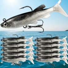 15pcs/10pcs/5pcs/1pc Soft Plastic Fishing Lures, Realistic Fishing Bait, Saltwater/Freshwater Fishing Lure, Trout Sinking Bait Kit, Fishing Tackle And Fishing Gifts